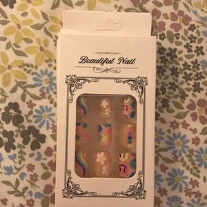 Rainbow smiley Colorful Press-On Nail Set